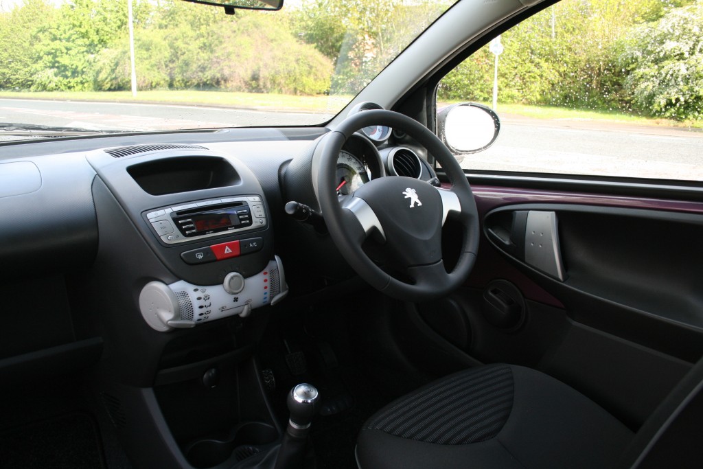 interior of small right-hand drive car