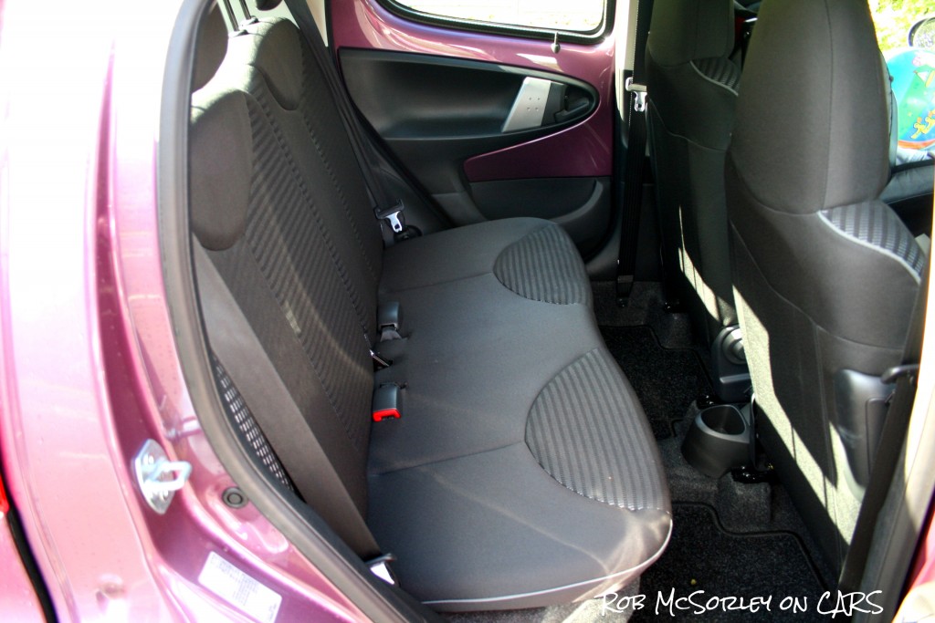 Rear passenger space in Peugeot 107