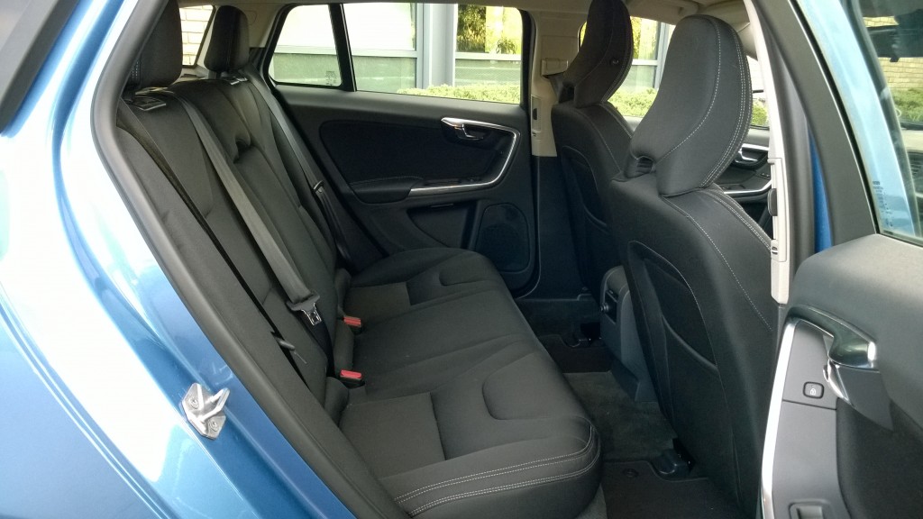 rear interior of silver blue executive car