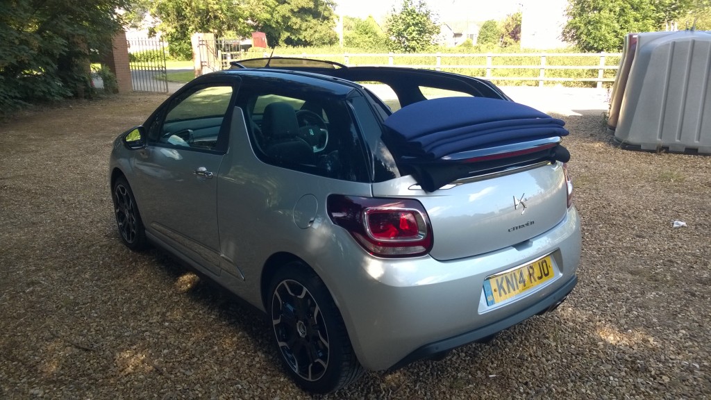 Citroen DS3 Cabriolet with the top down