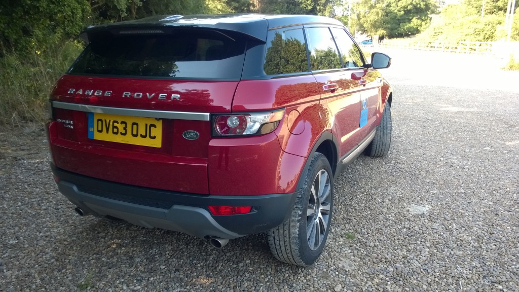Rear view of the Range Rover Evoque