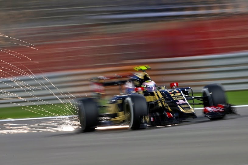 Pastor Maldonado's Lotus at the Bahrain Grand Prix.