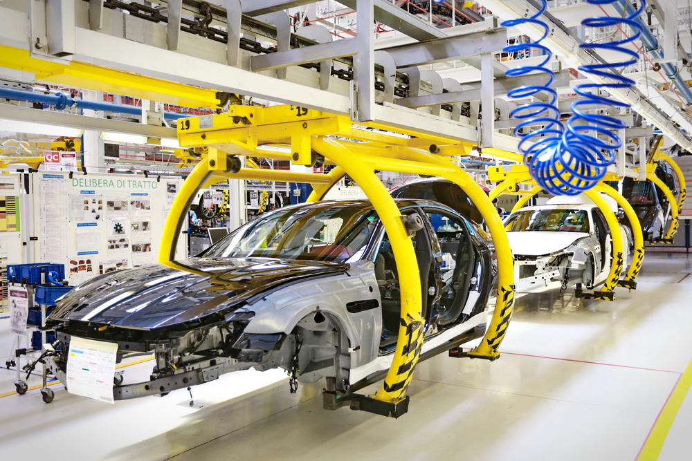 View of UK car production line 2 in 5 cars made in the UK are Hybrid or Electric.
