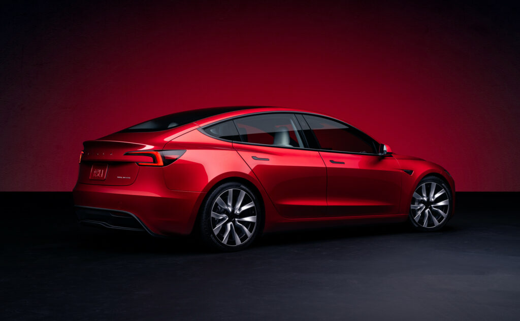 Side View of Tesla new Model 3