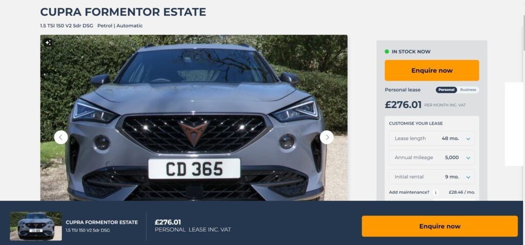 Car deals September 2024- Cupra Formentor