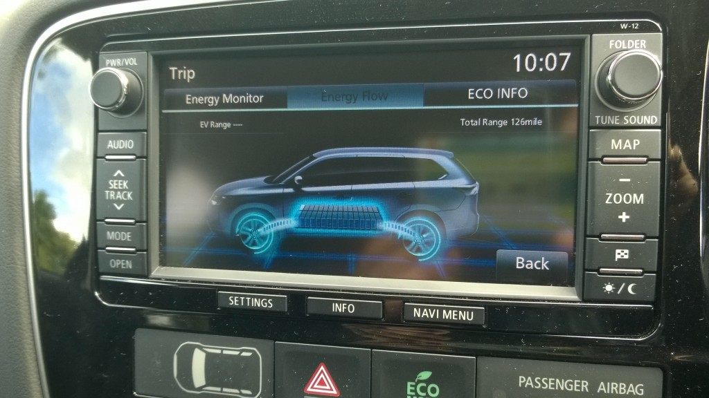 Mitsubishi Outlander PHEV Information touchscreen