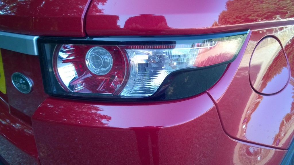 Rear light cluster on the Evoque