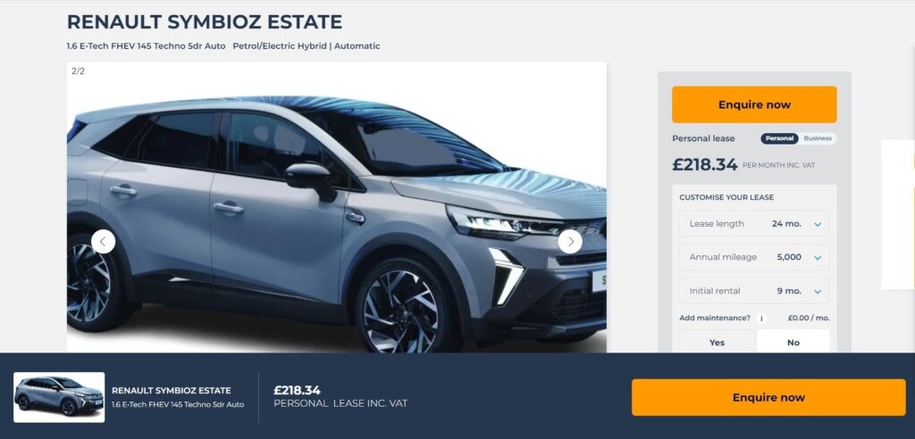 Renault Symbioz side view with a September 2024 deal