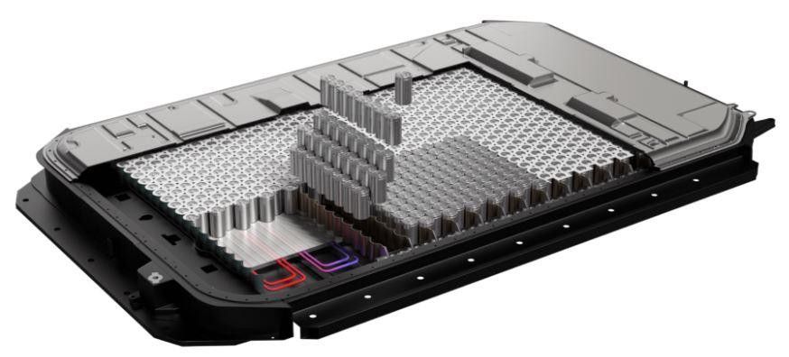 Picture showing EV Battery cells and how they fit inside a battery