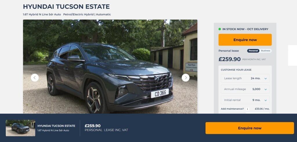 Hybrid Car Lease- Tucson Deal